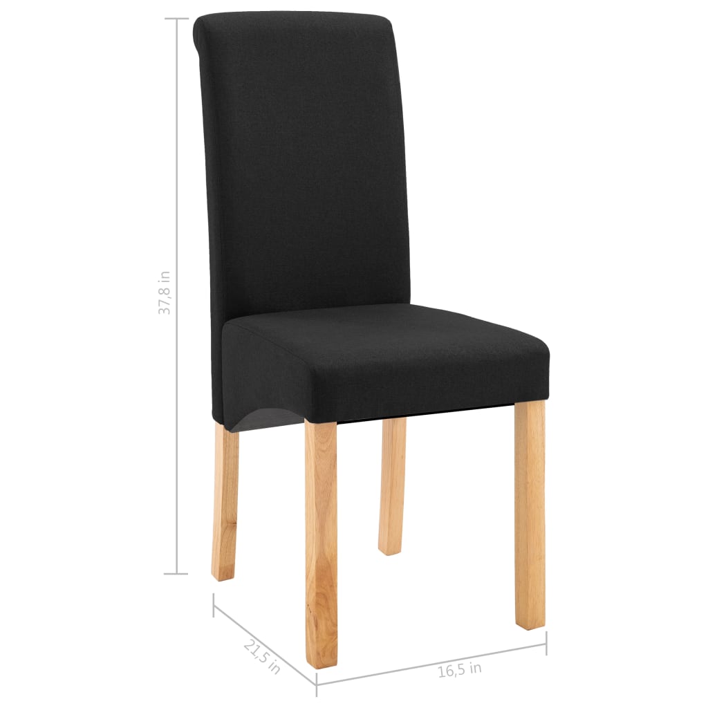 Dining Chairs 4 pcs Black Fabric