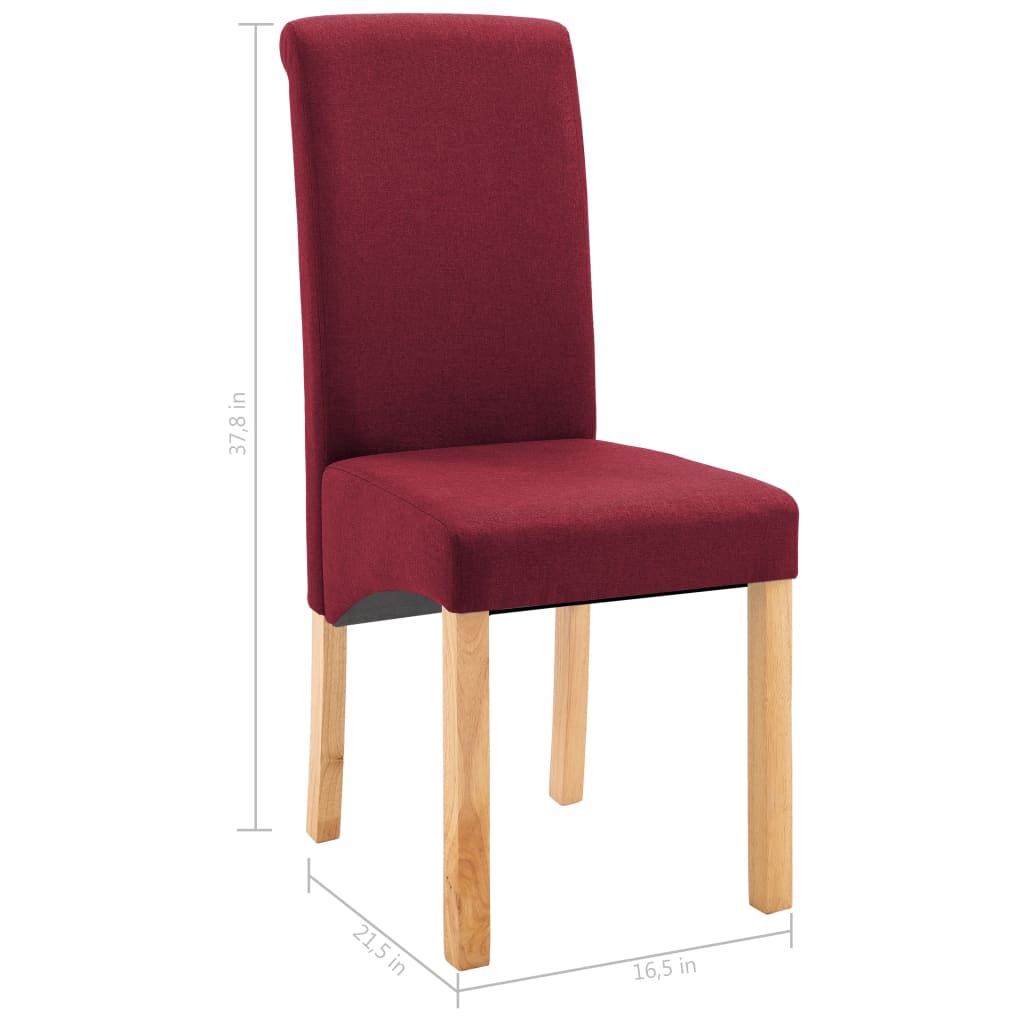 Dining Chairs 2 pcs Red Fabric