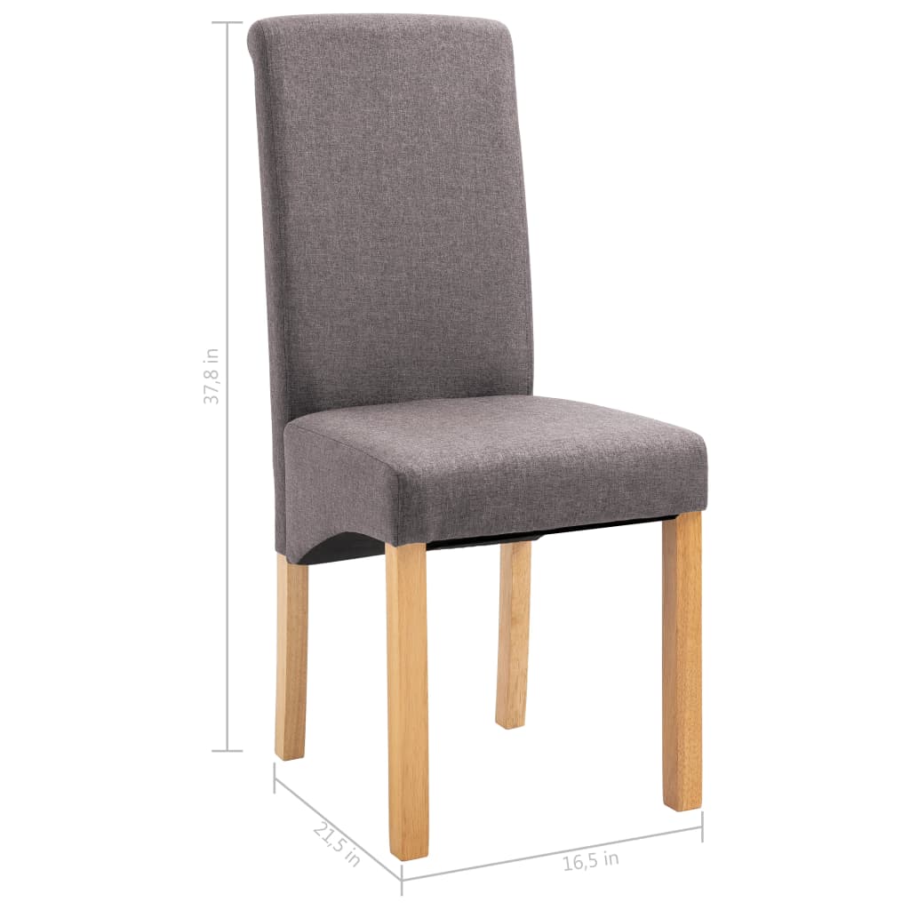 Dining Chairs 2 pcs Taupe Fabric