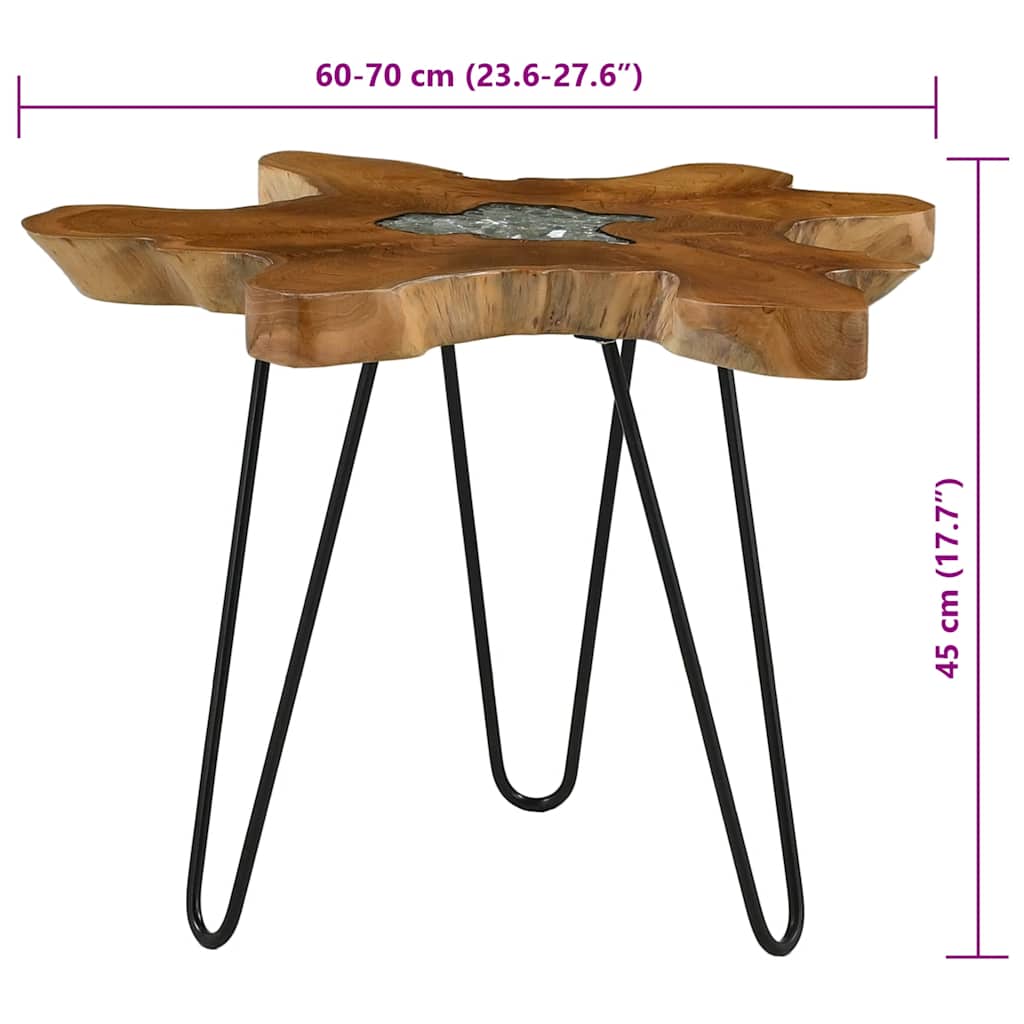 Coffee Table | Multicolour with Transparent finish and Black legs