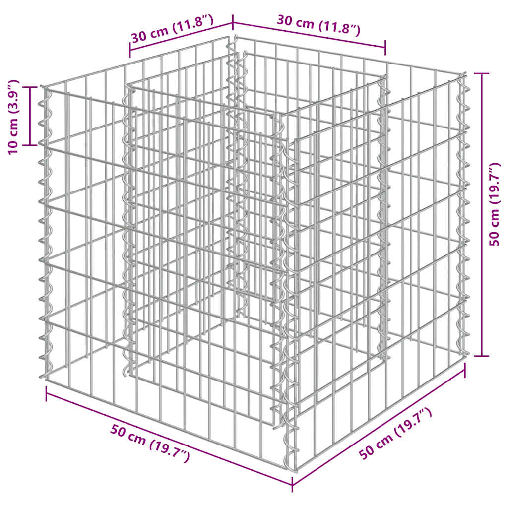 Gabion Raised Bed | Silver | Galvanised Steel | Standard