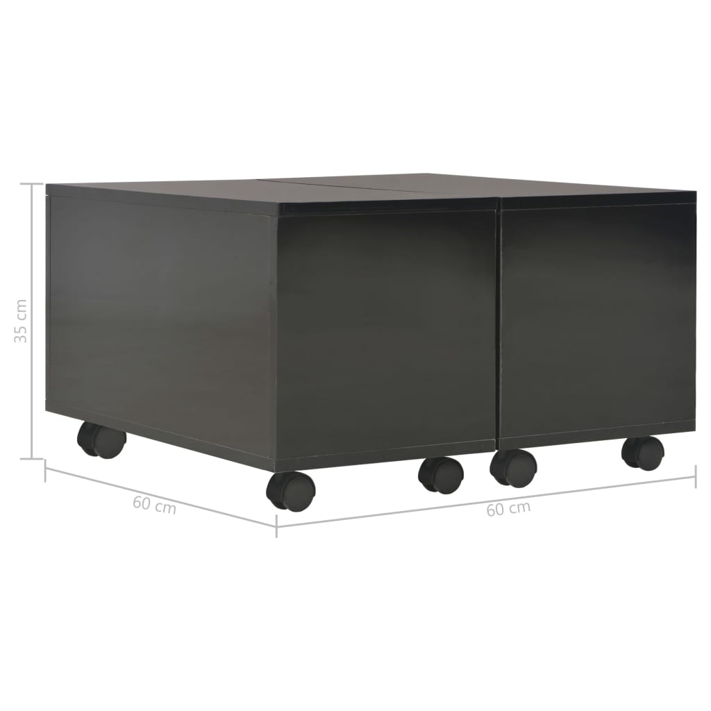 Coffee Table | High Gloss Black | Engineered wood | Medium | Extendable