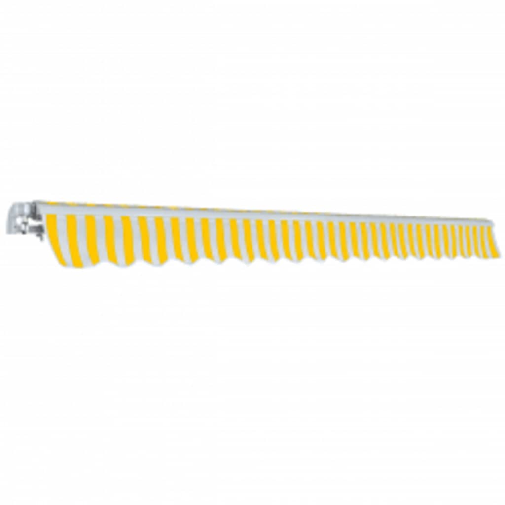 Folding Awning Manual Operated 600 cm Yellow/White