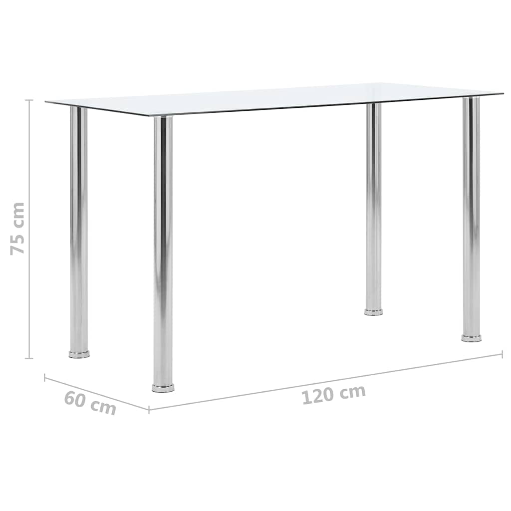 Dining Table | Transparent | Tempered glass, Stainless steel | Medium