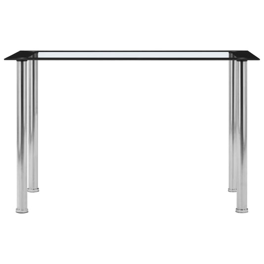 Dining Table | Black and Transparent | Tempered glass, stainless steel