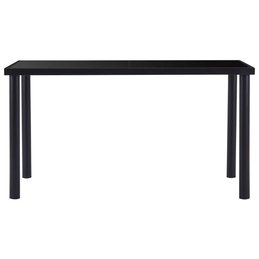 Dining Table | Black | Tempered Glass, Powder-Coated Metal | 140 x 70 cm