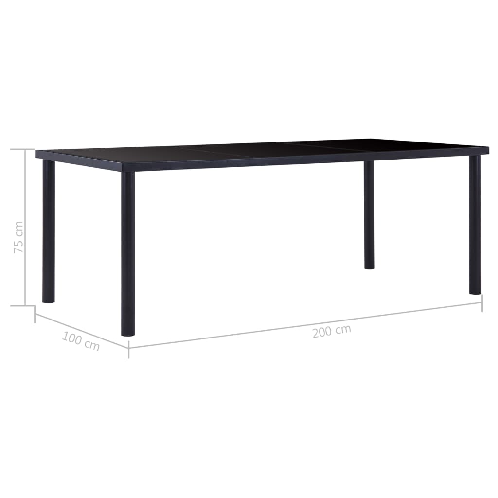 Dining Table | Black | Toughened glass, powder-coated metal