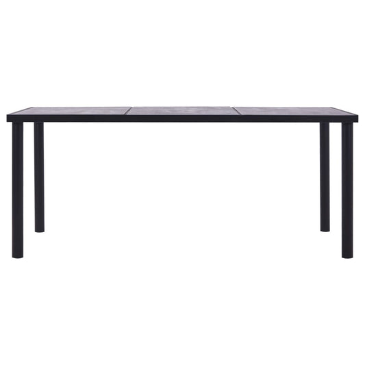 Dining Table | Black and Concrete Grey | MDF and Metal | 200x100 cm