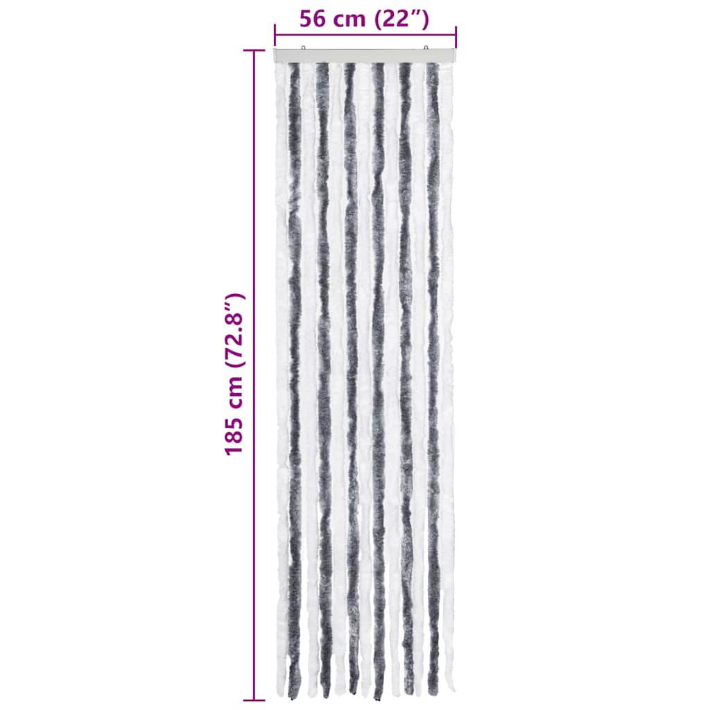 Insect Curtain Grey and White 56x185 cm Chenille