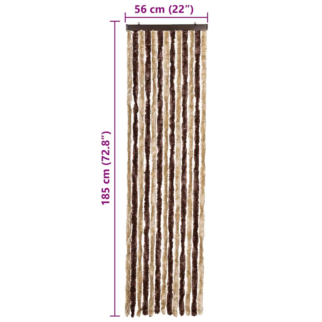 Insect Curtain Beige and Light Brown 56x185 cm Chenille