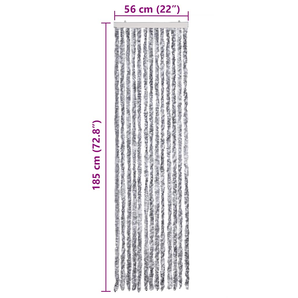 Insect Curtain White and Grey 56x185 cm Chenille