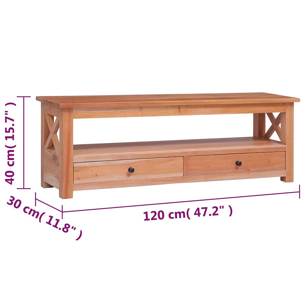 TV Cabinet | Natural | Solid mahogany wood | 120 cm Length | TV Cabinet