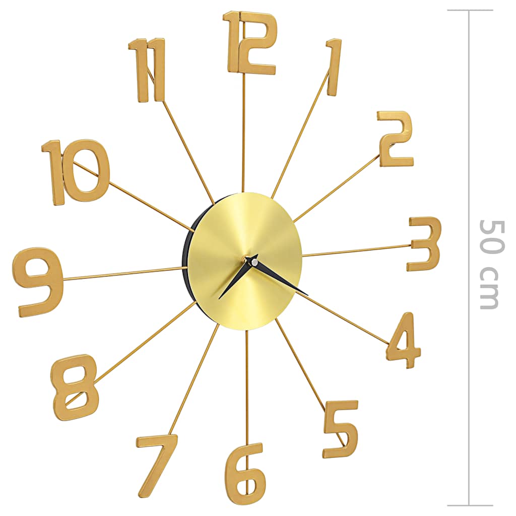 Wall Clock | Golden | Metal | Medium | Clock | Wall Clock | Round