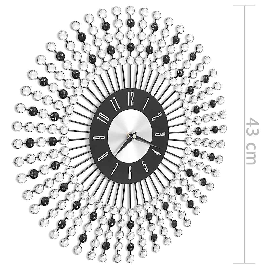 Wall Clock | Black and white | Metal | Medium | Decorative Inlays