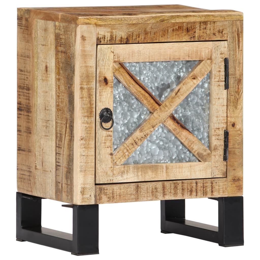 Bedside Cabinet | Natural wood with black legs | Solid mango wood