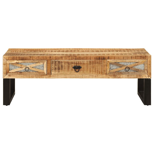 Coffee Table | Natural wood, Black | Solid mango wood, Galvanised steel