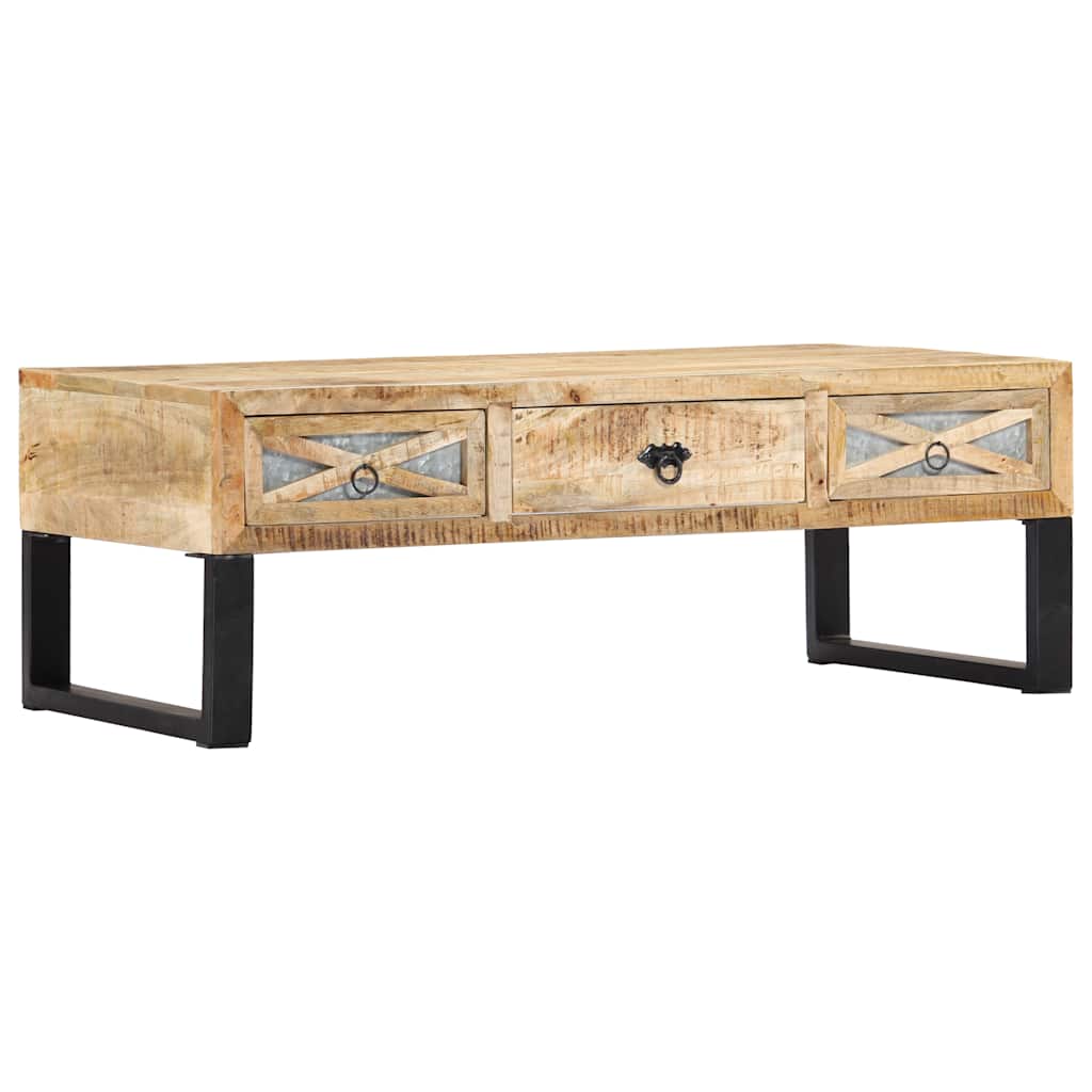 Coffee Table | Natural wood, Black | Solid mango wood, Galvanised steel