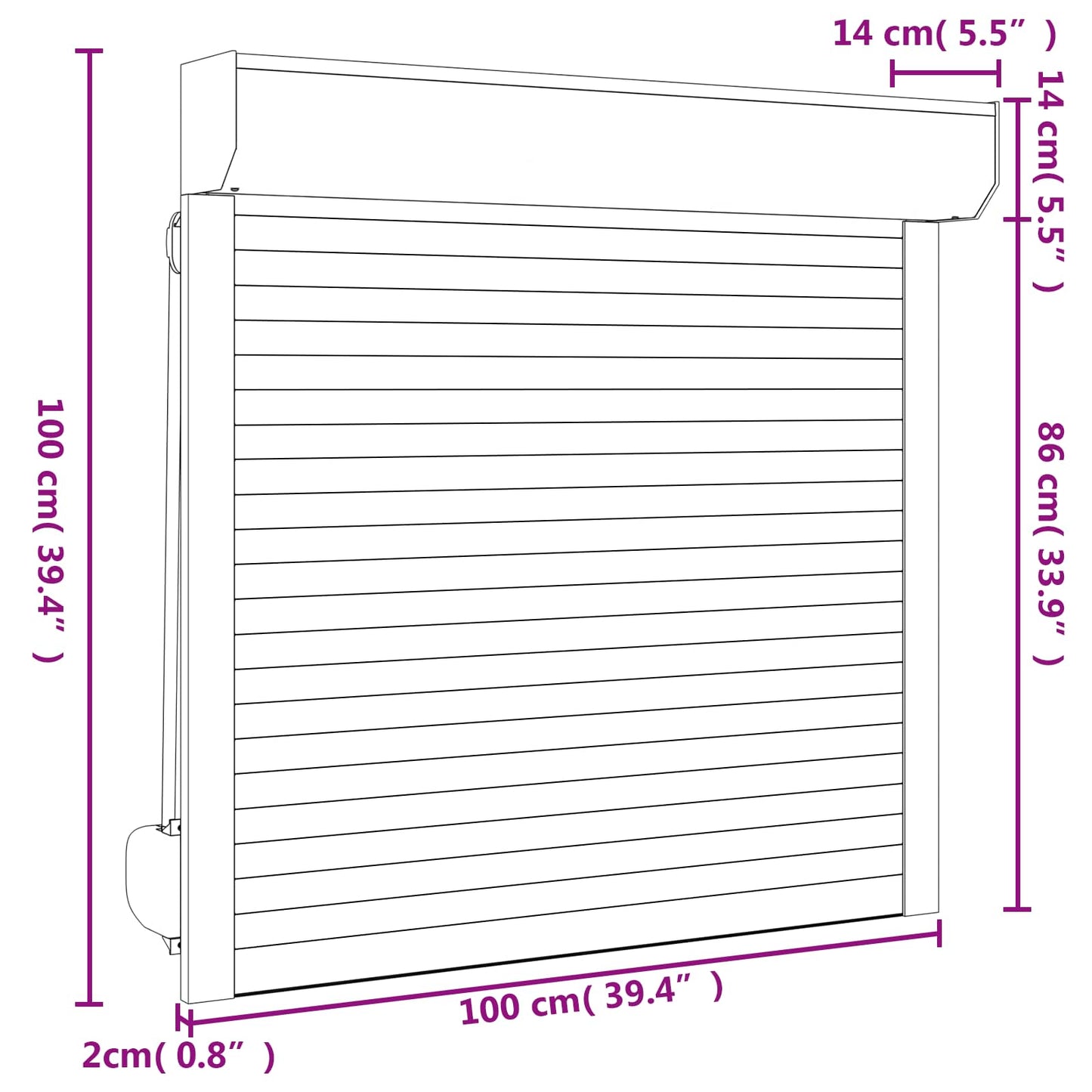 Roller Shutter Manual Anthracite 100 x 100 cm