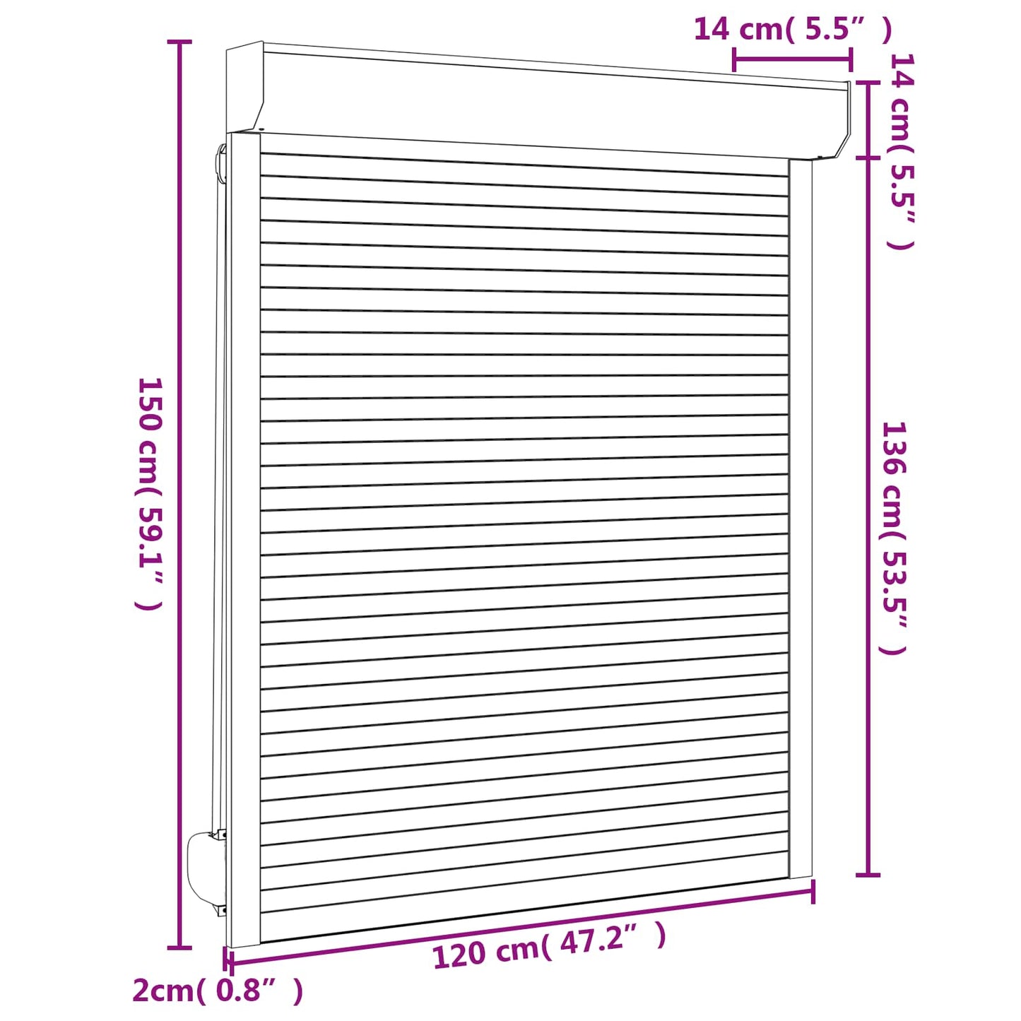 Roller Shutter Manual Anthracite 120 x 150 cm