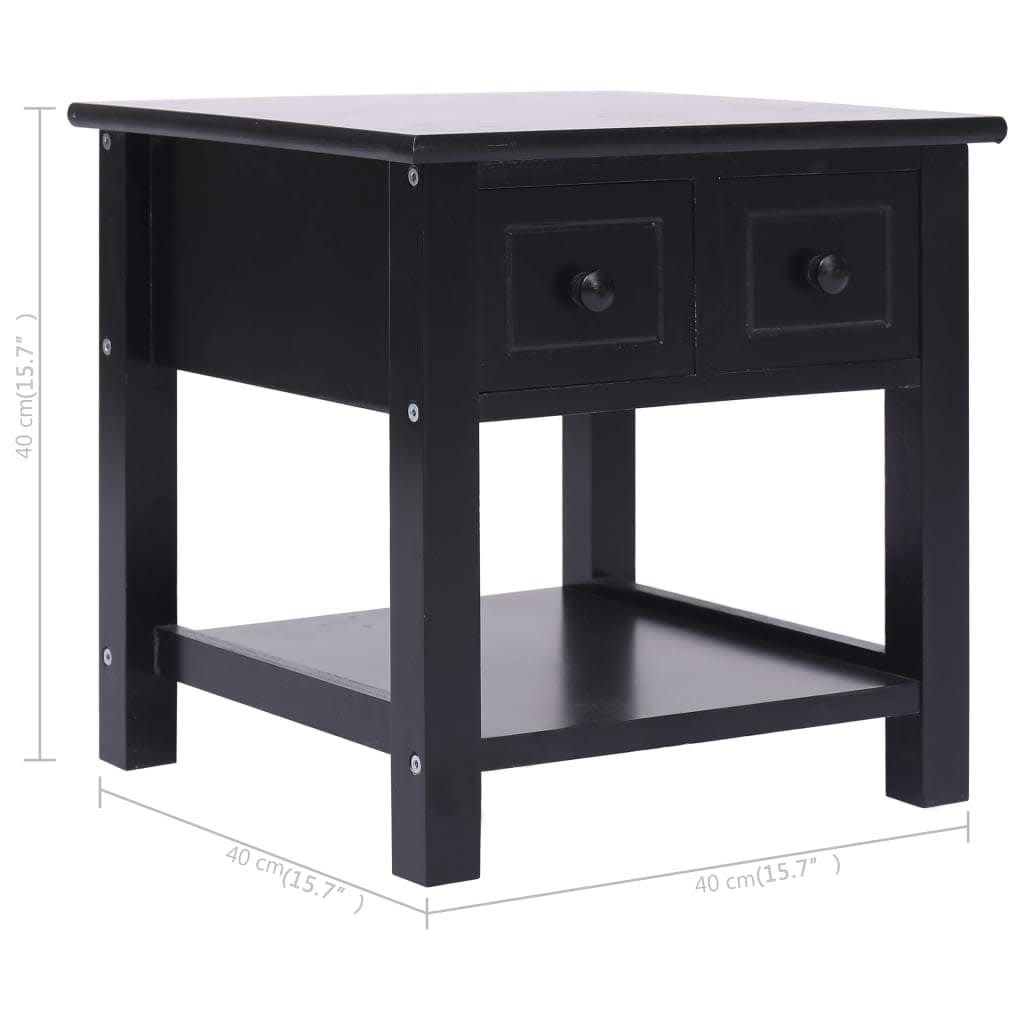 Side Table | Black | Paulownia wood | Medium | Storage | Side Table