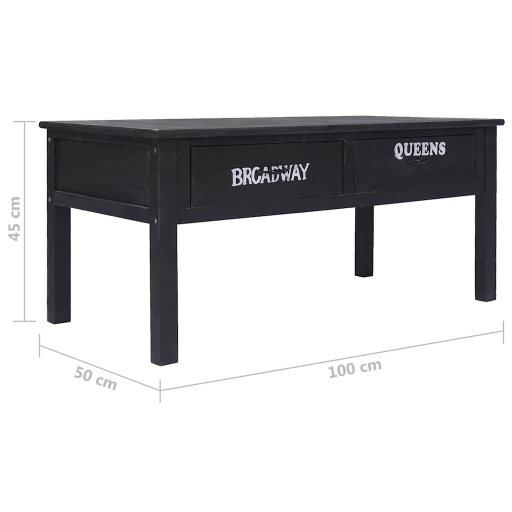 Coffee Table | Black | Paulownia wood, Poplar wood | Medium