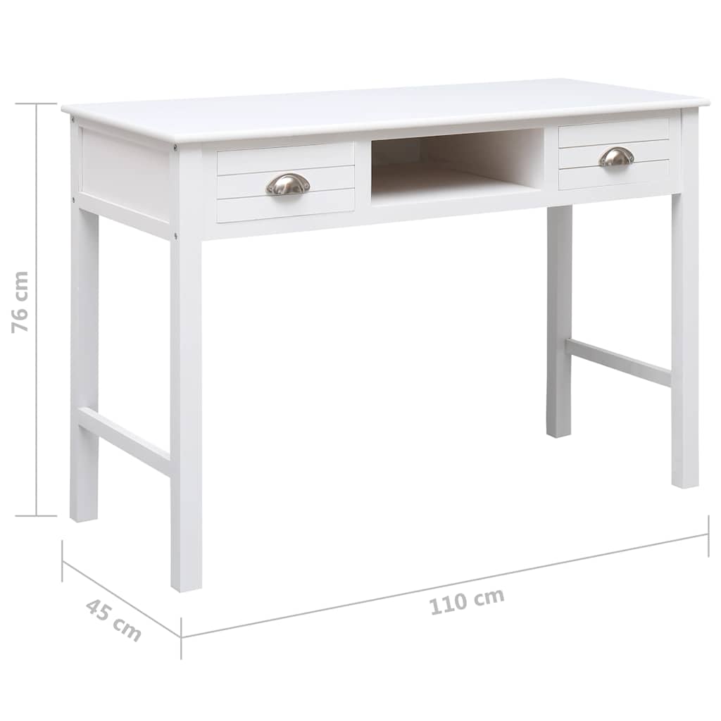 Desk | White | Solid Paulownia wood and Solid Poplar wood | Medium | Desk