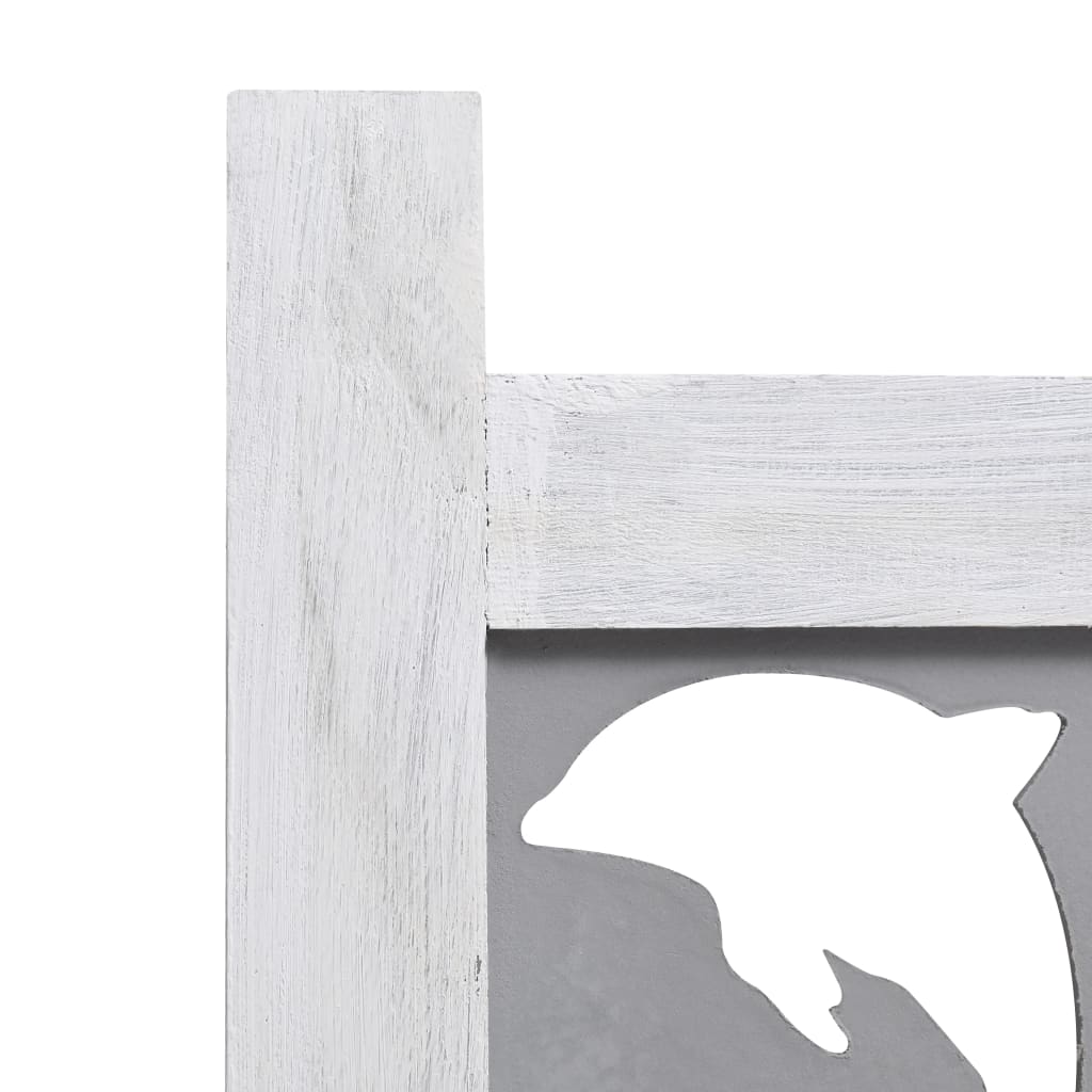 4-Panel Room Divider Gray 55.1"x65" Solid Wood