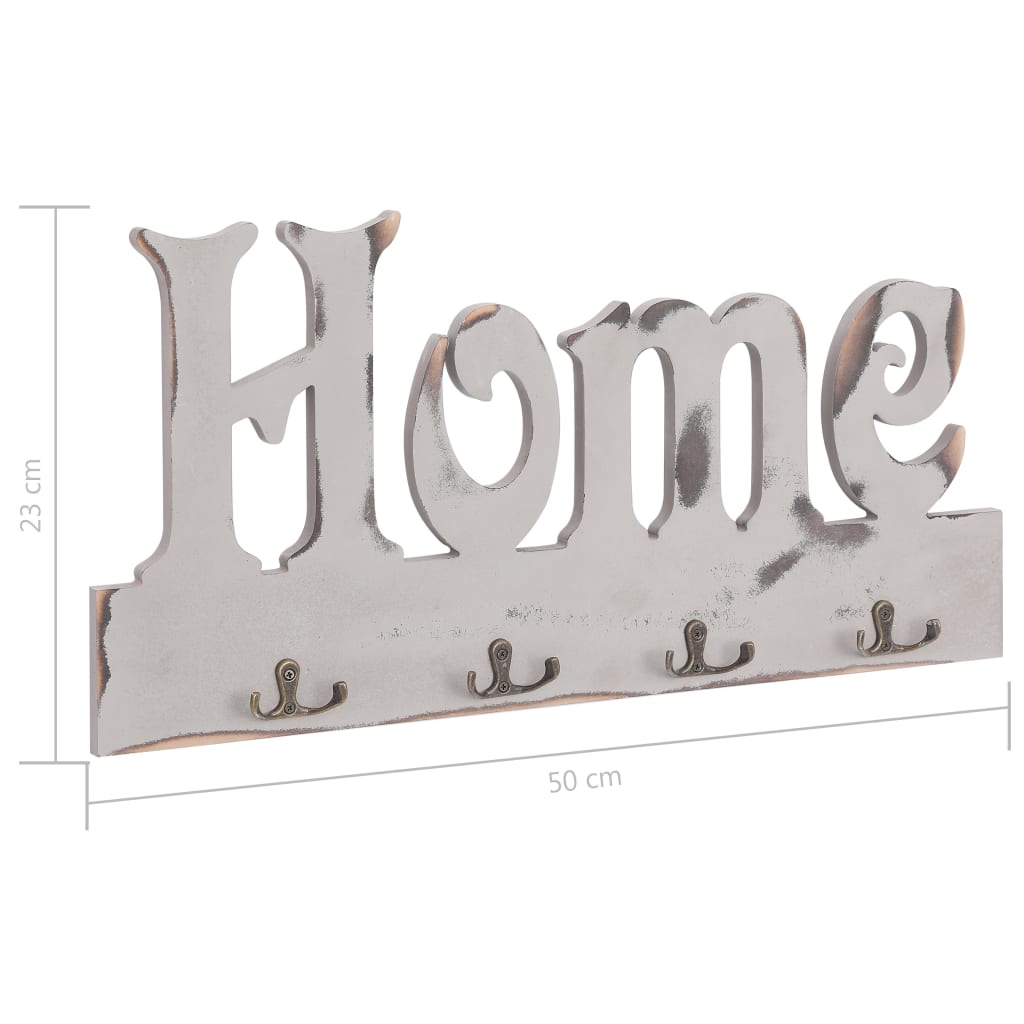 Coat Rack | Sleek White | MDF | Medium | Decorative Inlays | Coat Rack