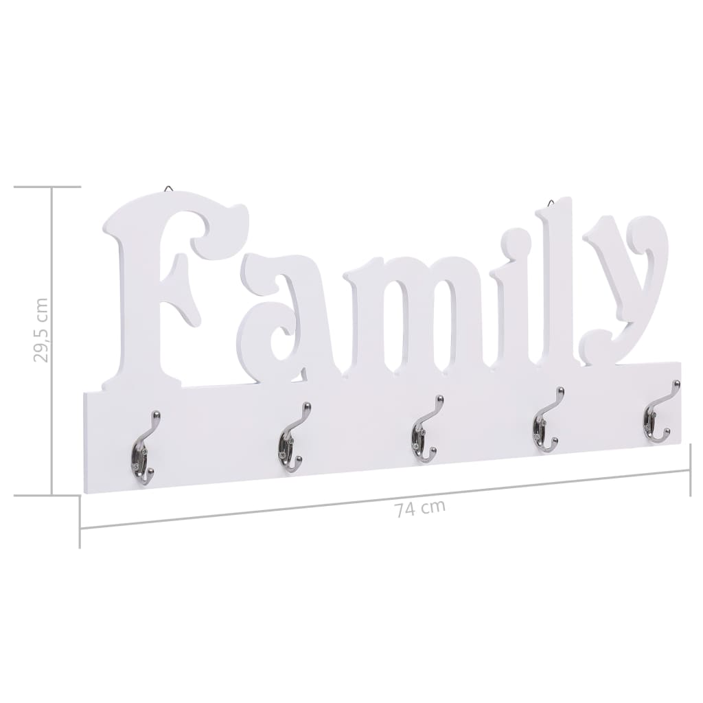 Coat Rack | White | MDF | Decorative Inlays | Coat Rack | Rectangular