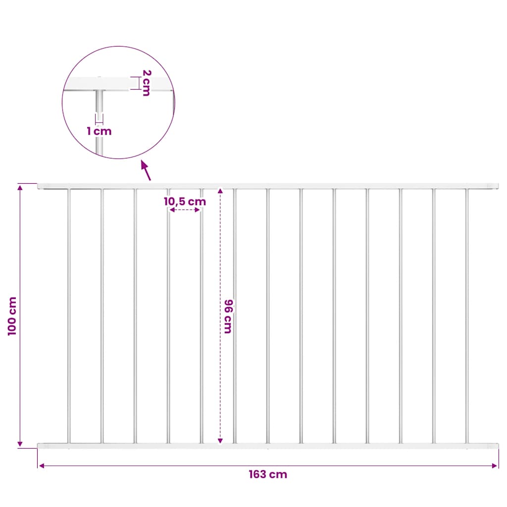 Fence Panel "Woerden" Powder-coated Steel 163x100 cmWhite