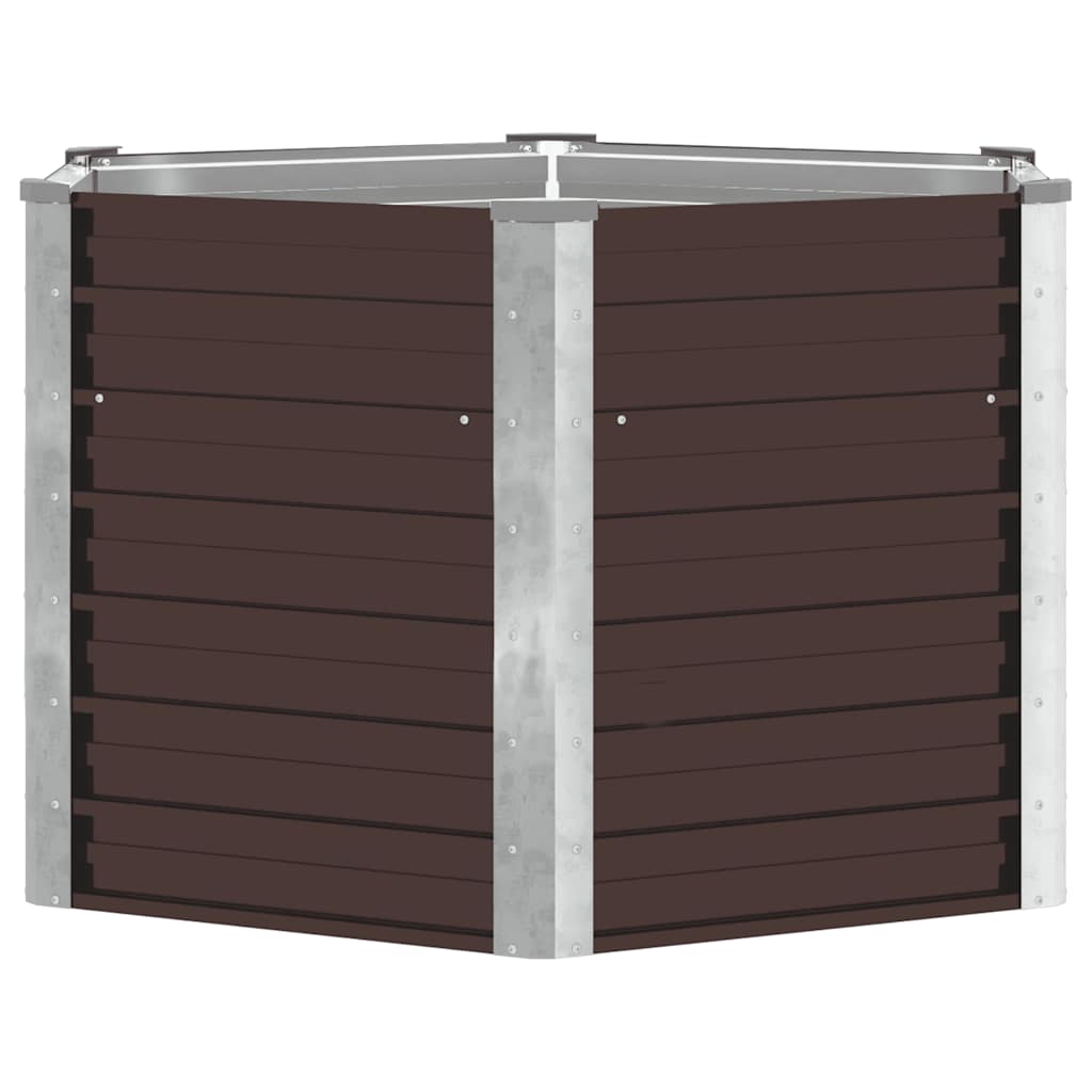 45721 vidaXL Garden Raised Bed Brown 129x129x77 cm Galvanised Steel