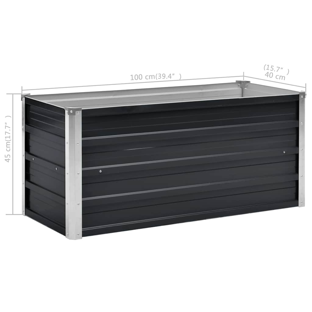 Garden Raised Bed Anthracite 39.4"x15.7"x17.7" Galvanized Steel