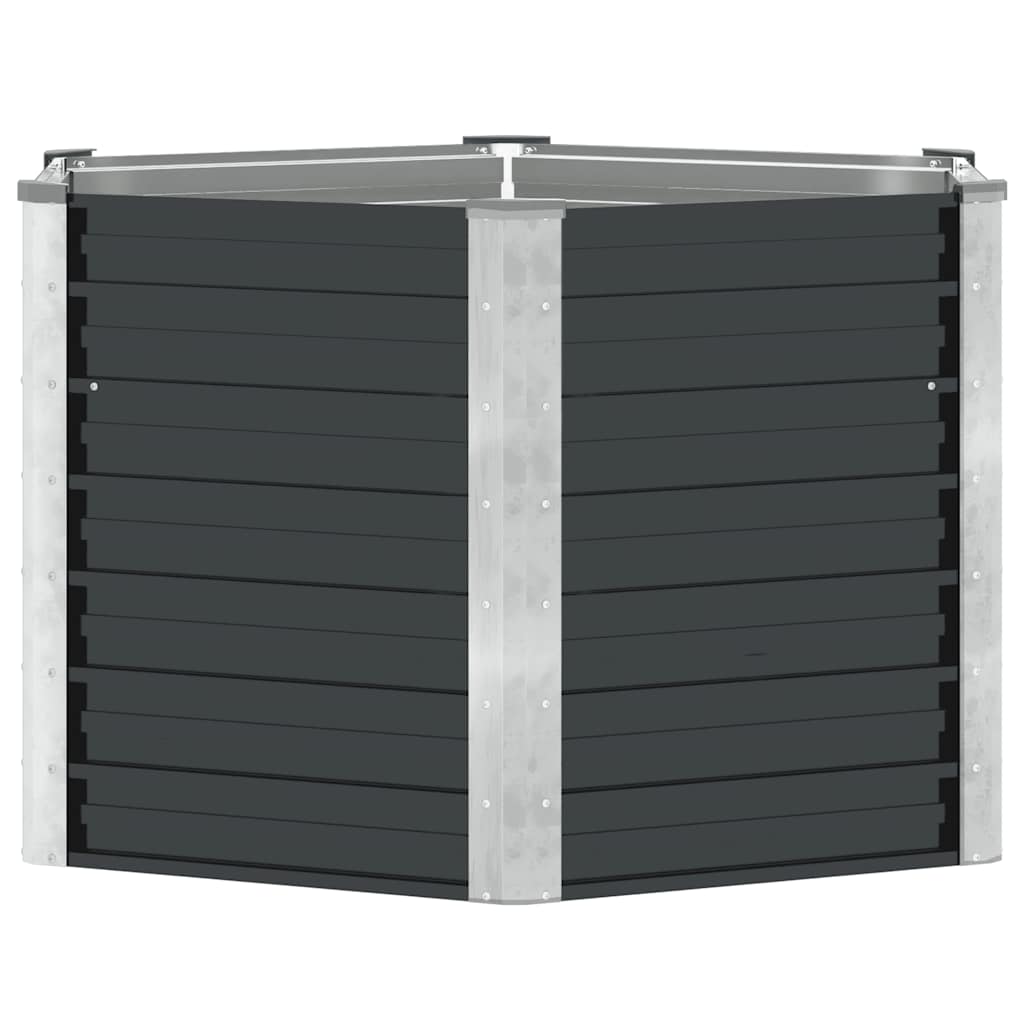 45734 vidaXL Garden Raised Bed Anthracite 129x129x77 cm Galvanised Steel