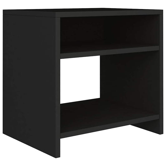 Bedside Cabinet | Black | Engineered Wood | Bedside Cabinet | Rectangular