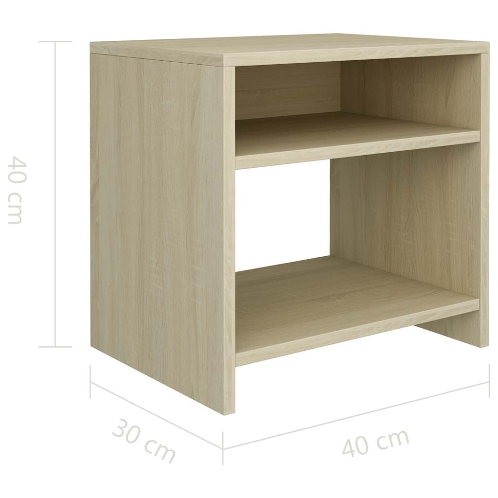 Bedside Cabinet | Set of 2 | Sonoma oak | Engineered wood | 40x30x40 cm