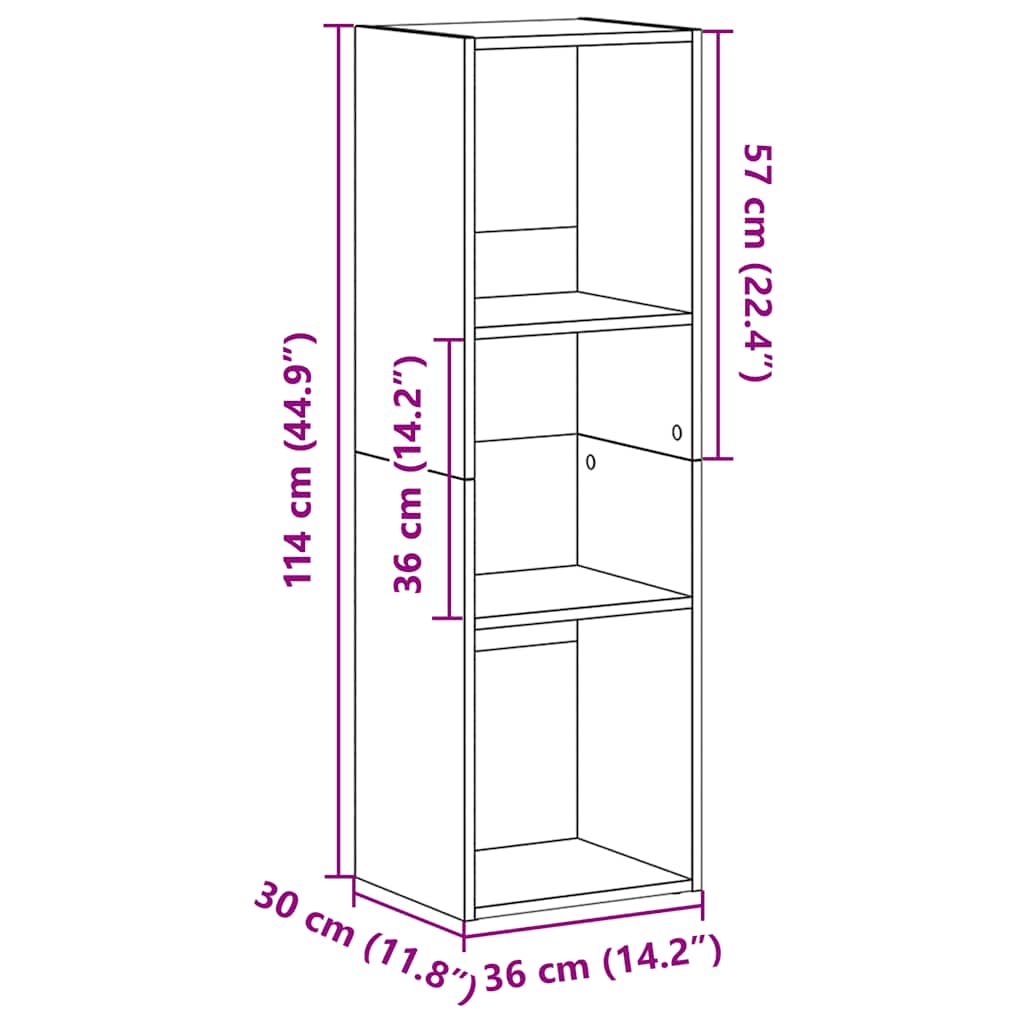 Book Cabinet | Concrete Grey | Engineered Wood | Small | Book Cabinet