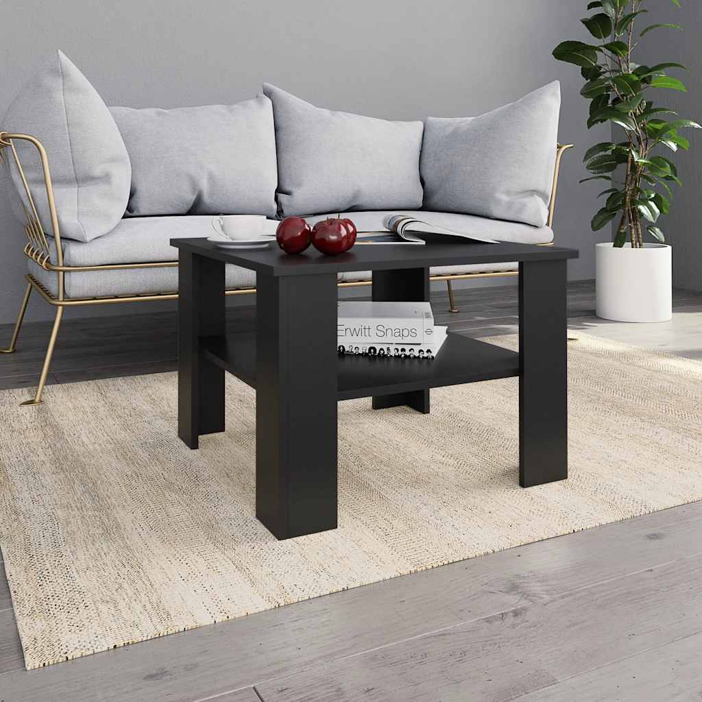 Coffee Table Black 60x60x42 cm Engineered Wood