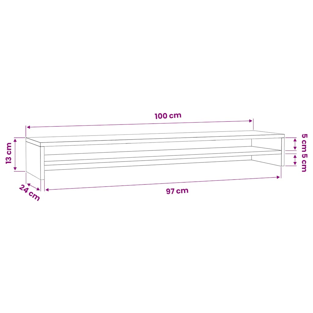 Monitor Stand White 100x24x13 cm Engineered Wood