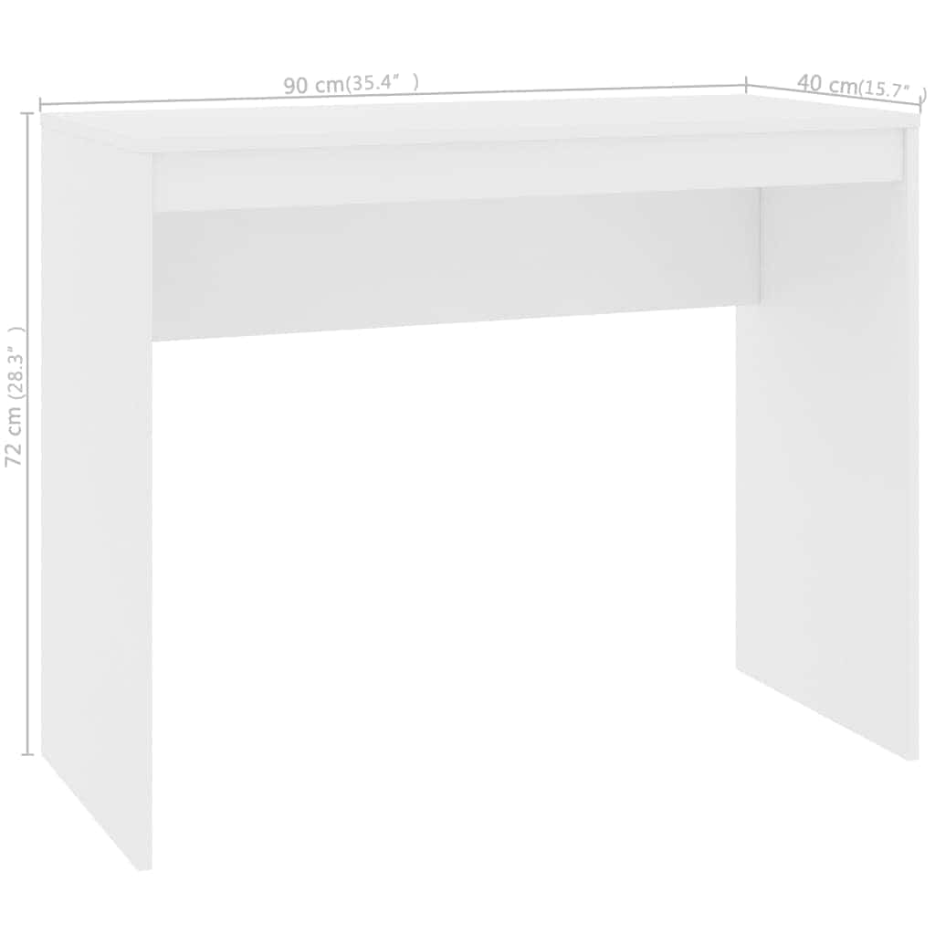 Desk | White | Engineered Wood | 90 x 40 x 72 cm | Sleek | Desk