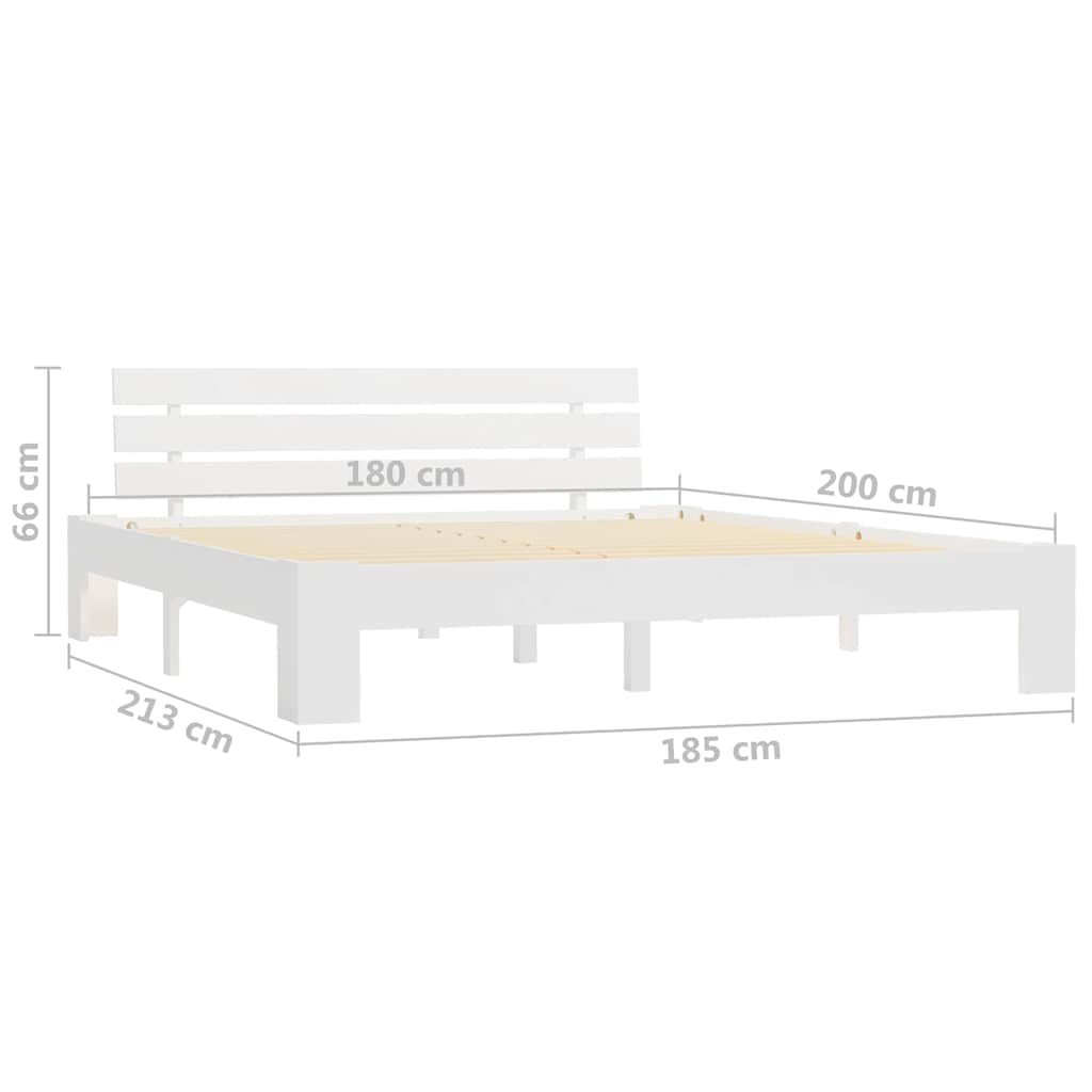 Bed Frame without Mattress White 180x200cm Solid Wood Pine