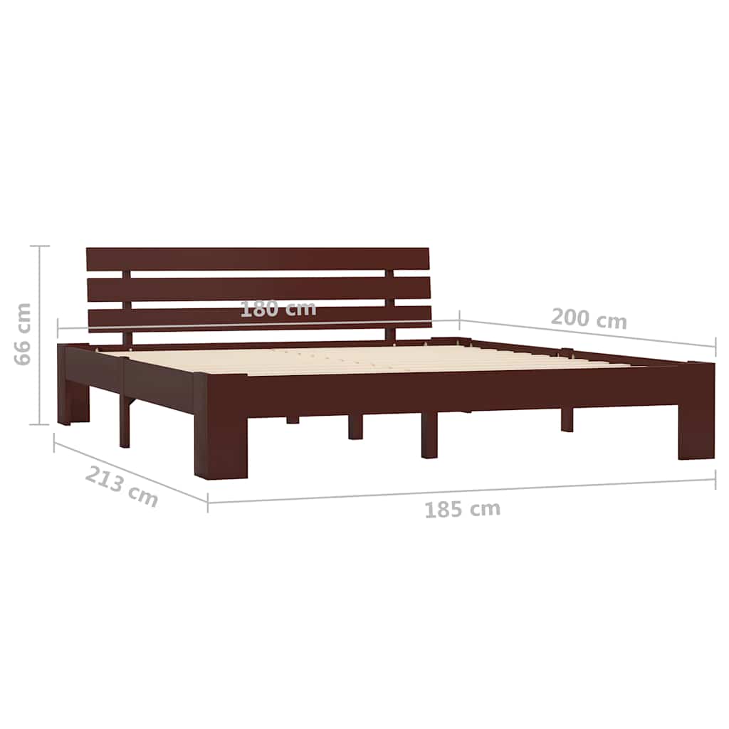 Bed Frame | Dark Brown | Solid pine wood frame and plywood slats