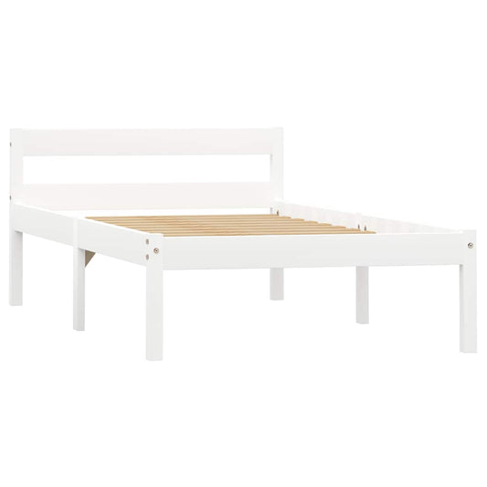 Bed Frame | White | Solid pine wood, Plywood | Single | Durable