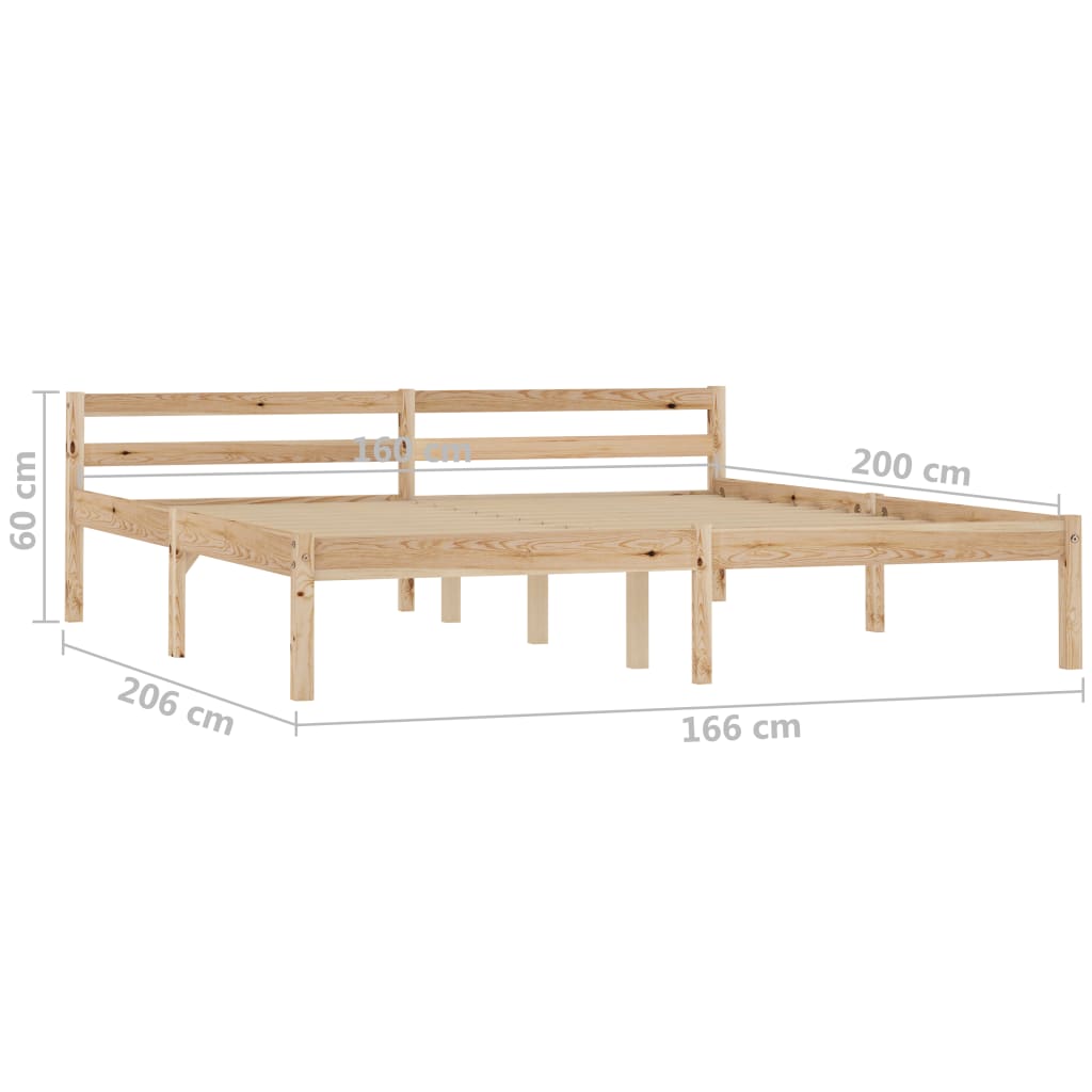 Bed Frame | Natural | Solid pine wood | Double | Durable | Bed Frame