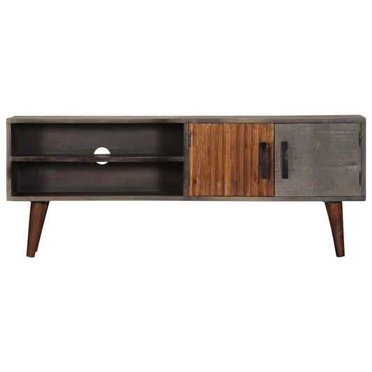 TV Cabinet | Grey with brown elements | Solid rough mango wood