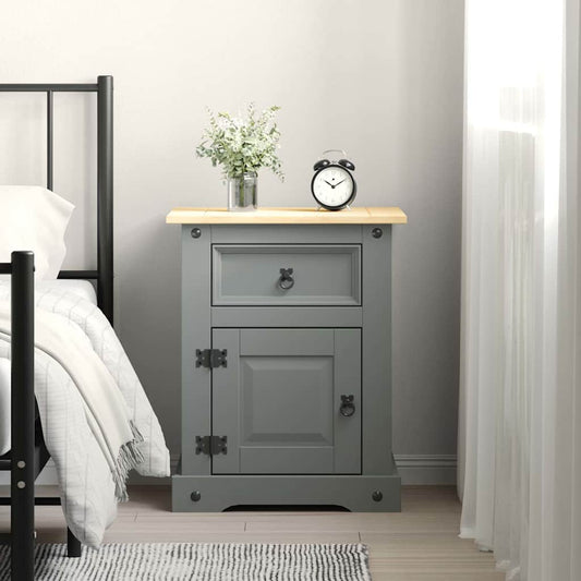 Bedside Cabinet | Grey body and brown top