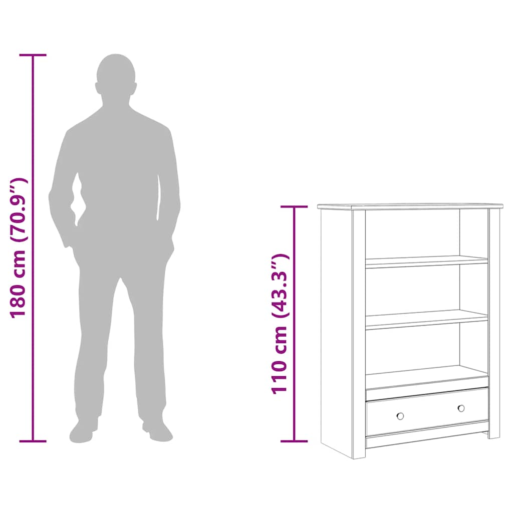 Bookcase | Natural wood colour | Solid pine wood | Medium | Bookcase