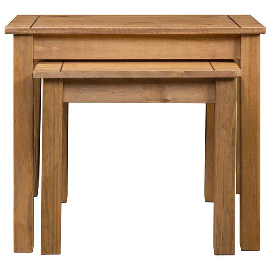 Nesting Table | Set of 2 | Natural | Solid pine wood