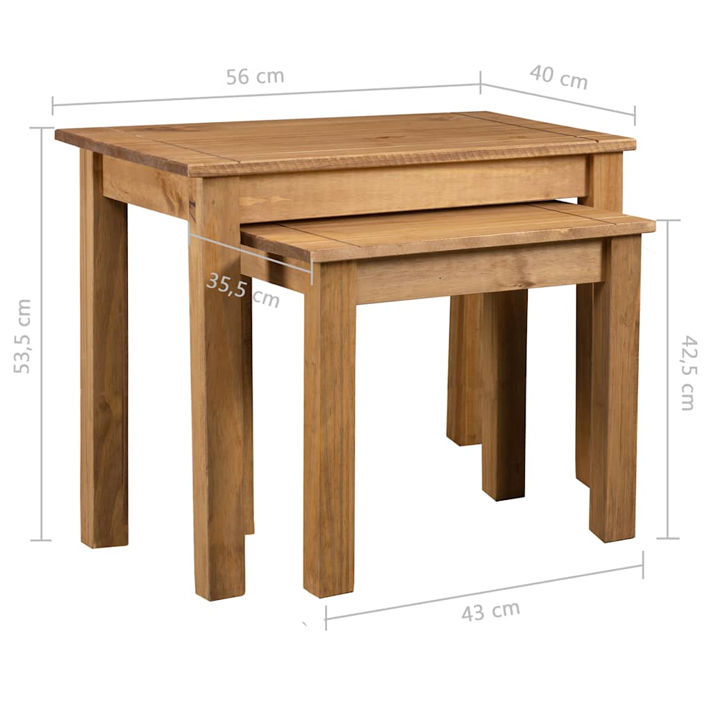 Nesting Table | Set of 2 | Natural | Solid pine wood