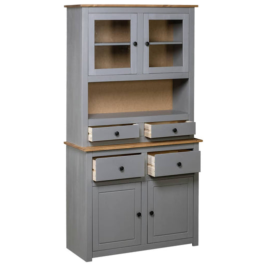 Highboard | Grey | Solid pine wood | Large | Highboard | Rectangular