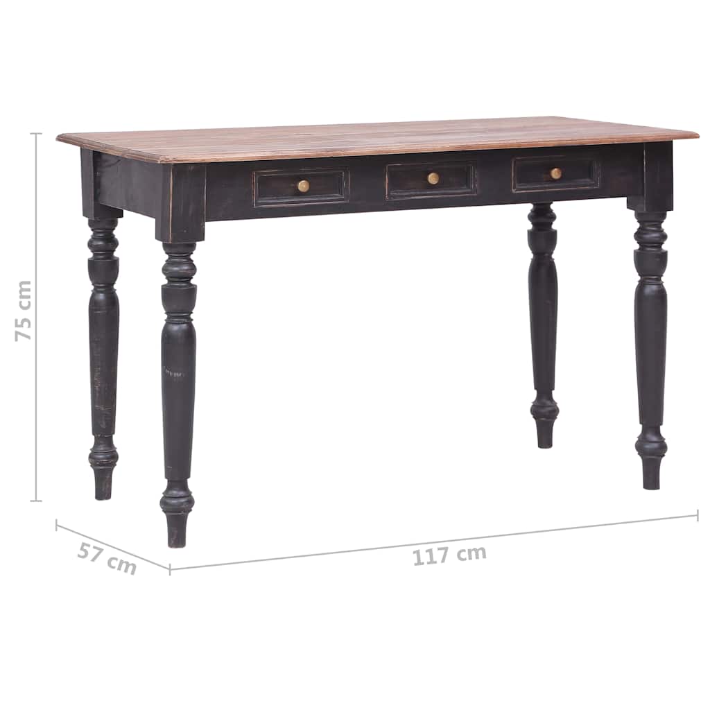 Desk | Old brown | Solid mahogany wood | Medium | Desk | Rectangular